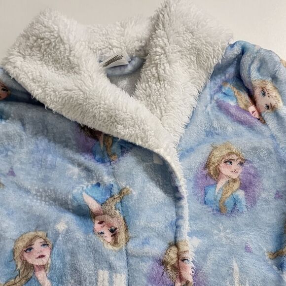 Girls Disney Frozen 2 Elsa Blue & White Plush Soft Fleece Pajamas Robe Size 6/6x - Picture 7 of 7